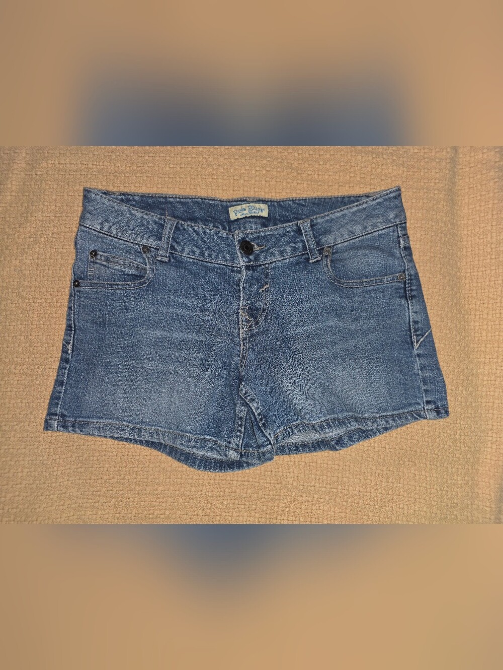Vintage 1990s Y2k Paris Blues Blue Jean Shorts